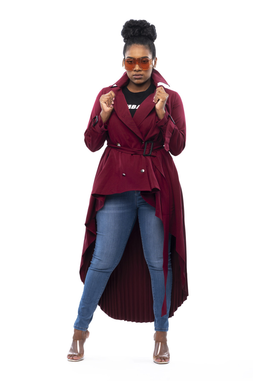wine trench coat