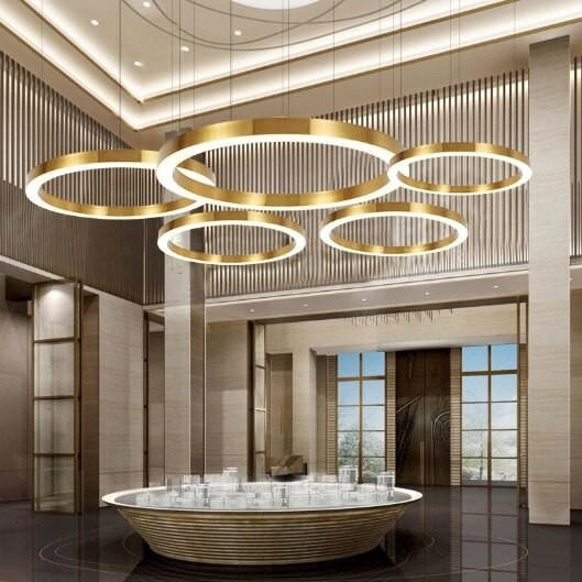 Light Fixture Modern Circular Ring Chandelier Romeiro Horizontal