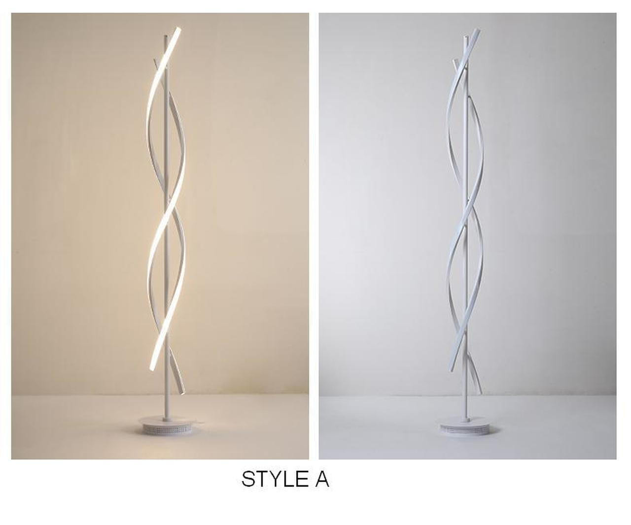Olora Nordic Minimalist Floor Lamp White Twisted LED Shape