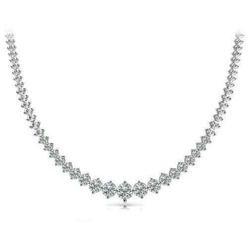 Isabella: Luxury Diamond Necklace In White Gold 24ct Round Cut
