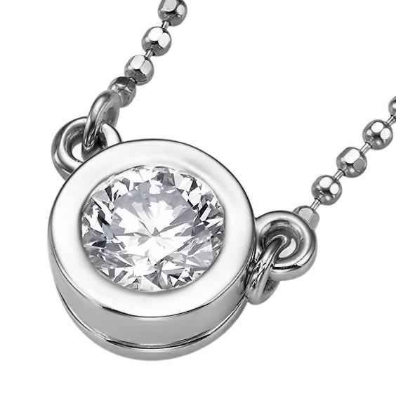 Victoria: Bezel-Set Diamond Pendant Natural Diamond G