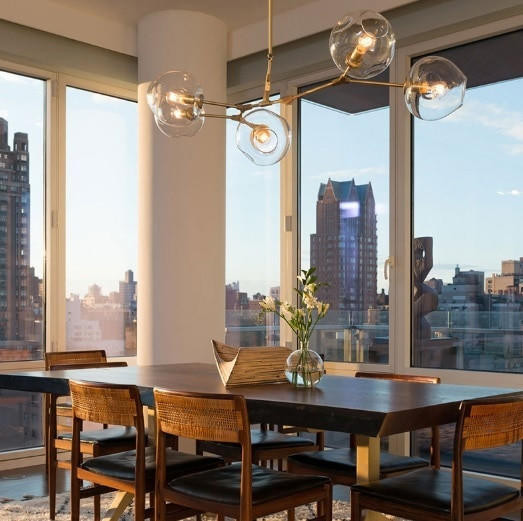 London Studio Collection - Branching Metal Arms Glass Bubble Light ...