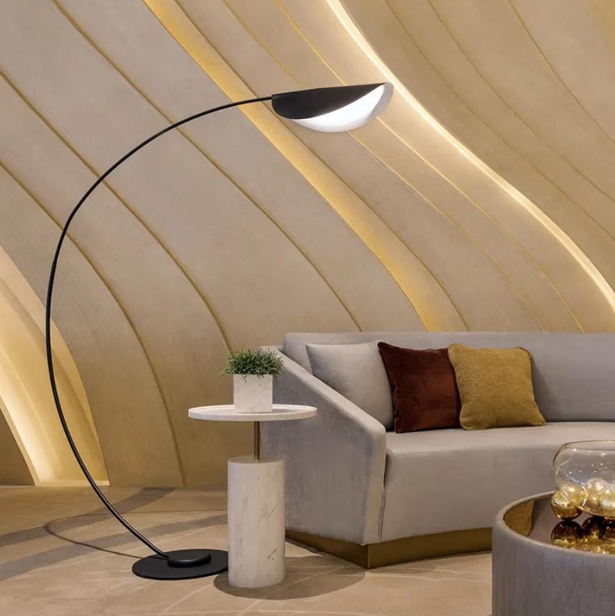 Alaric: Contemporary Black Arc Floor Lamp - Industrial Elegance and ...