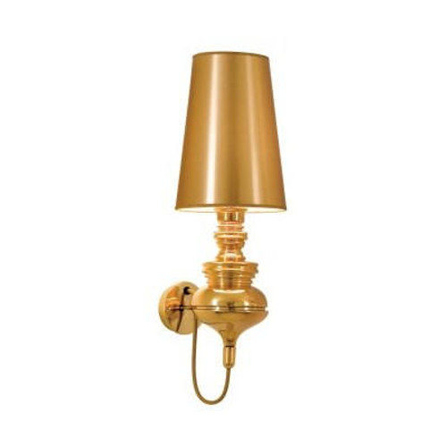 A gold Metalarte Josephine Mini Wall Lamp Sconce features a stunning combination of a metallic gold frame and a fabric lampshade. The gold finish adds a touch of glamour and sophistication to the overall design, making it an eye-catching addition to any space.

The metallic gold frame of the wall lamp sconce showcases a sleek and slender structure, elegantly supporting the fabric lampshade. The gold finish is typically applied to the frame using a high-quality and durable coating process, ensuring its longevity and resistance to wear.

The lampshade, made from fabric, complements the gold frame beautifully. The fabric is carefully chosen to create a soft and diffused lighting effect when the lamp is illuminated. It helps create a warm and inviting atmosphere, casting a gentle glow that enhances the ambiance of the room.

The gold Metalarte Josephine Mini Wall Lamp Sconce retains the adjustable arm feature, allowing you to easily direct the light wherever you desire. This flexibility provides you with the ability to adjust the lighting angle and create the desired illumination in your space.

Overall, a gold Metalarte Josephine Mini Wall Lamp Sconce is a luxurious and stylish lighting fixture that combines the richness of gold with the elegance of the Josephine design. It is a statement piece that adds a touch of opulence to any interior decor while providing functional and ambient lighting.