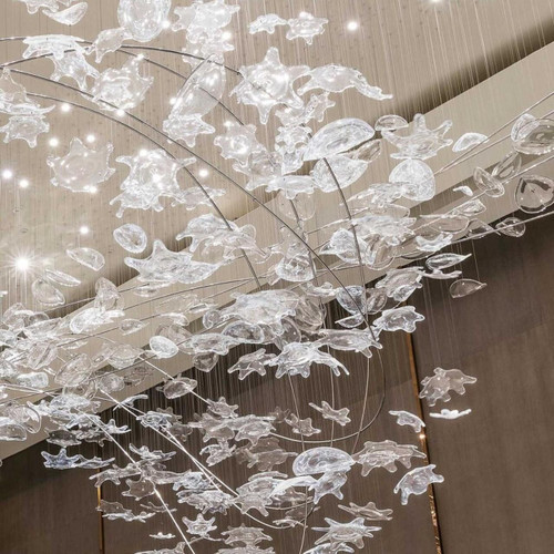 glass leaf chandelier