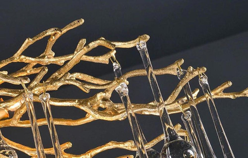 Madelena Crystal Droplet Gold Tree Branch Chandelier - A Chandelier ...