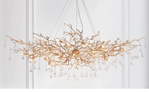 Madelena Crystal Droplet Gold Tree Branch Chandelier - A Chandelier That Looks Like Tree Branches