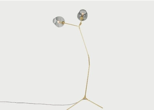 Branching Metal Arms With Glass Bubbles Floor Lamp - Gold Tripod Floor Lamp 