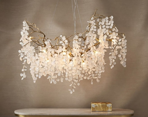 Ariana: Petal Cherry Blossom Chandelier | White Blossom Lighting for Bridal Shop