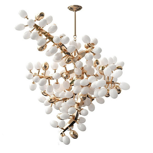 Valiant Chandelier Vertical White and Gold