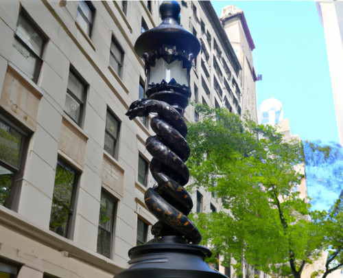 Introducing Monty by Franco Folinazzo, an extraordinary and unconventional artistic commercial cast iron street bollard light that takes the form of a captivating python snake sculpture. This unique creation pushes the boundaries of creativity and functionality, making a bold statement in any outdoor or commercial street lighting setting.