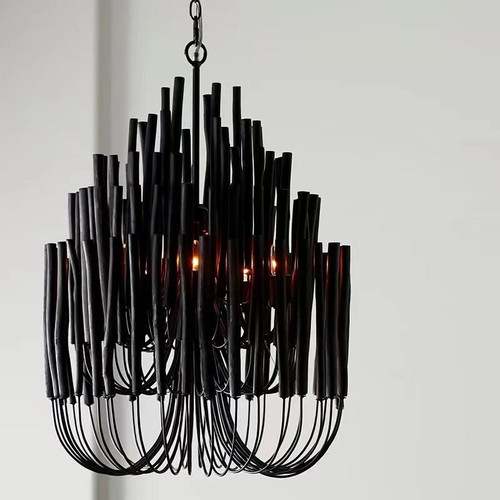 Alma: Unique Light Fixtures For Dining Room - Black Or White Artsy Chandelier - Unique Chandelier Lighting