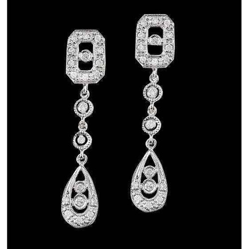 Isabella: Opulent Diamond Chandelier Earrings .2.50ct Natural Diamonds