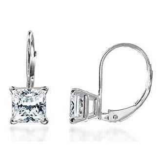 Orion: Princess .Cut Diamond Leverback Earrings