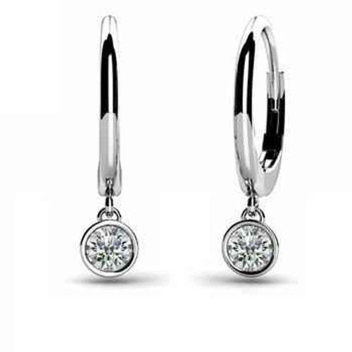 Artemis: Elegant Diamond Drop Earrings .1ct Round Diamond