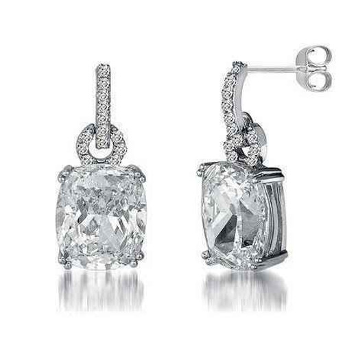 Vancouver: Cushion .Cut Diamond Dangle Earrings