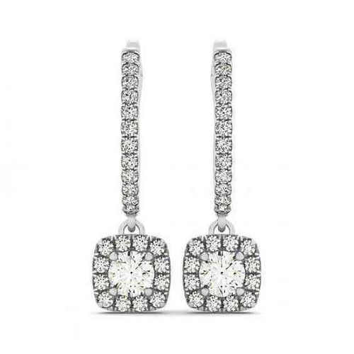 Aurora: Exquise Diamond Dangbang oorbellen .3ct Round Diamonds
