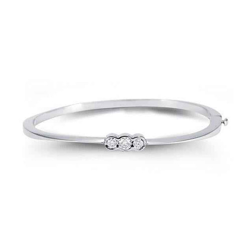 Isabella: Triple Diamond Bangle .1ct Round Diamonds