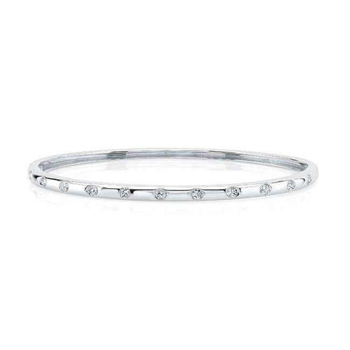 Luna: Exquisite Dual Diamond Bangle for Women .2.20ct Brilliant Cut Natural Diamonds