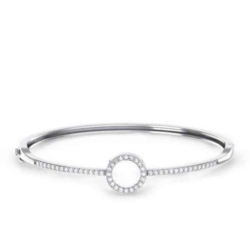 Isabella: Radiant Diamond Bangle for Elegant Wearers .2.50ct Round Brilliant Diamonds