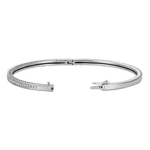 Giovanni: Exquisite Double Diamond Bangle .2.40ct Round Diamonds