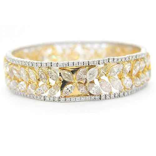 luxury diamond bracelet, 40.50 carat diamond bangle, VS1 clarity diamond jewelry, F/G color diamond bracelet, natural earth-mined diamonds, high jewelry bracelet, marquise and round diamond bangle, bespoke diamond bracelet, two-tone gold luxury bangle, 14K white and yellow gold bracelet, collector's diamond jewelry, investment-grade diamond bangle, sophisticated fine jewelry, exclusive diamond bracelet, certified high-value jewelry, elegant women's diamond bracelet, handcrafted diamond bangle, prestigious diamond jewelry, statement diamond bracelet, heirloom-quality fine jewelry