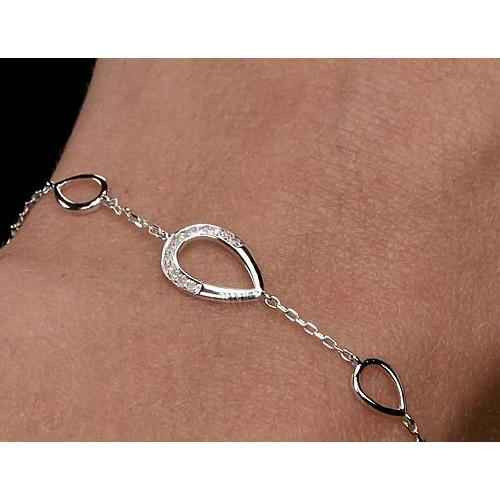 Isabella: Luxury Diamond Chain Bracelet .1.50ct Pear