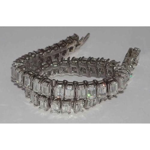 Aurora: Exquisite Emerald Cut Diamond Tennis Bracelet .22.50ct Diamonds
