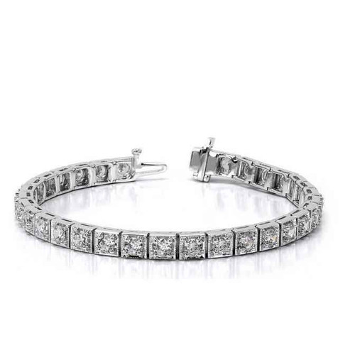 Perseus: Elegant Diamond Tennis Bracelet .4.80ct Round Diamonds