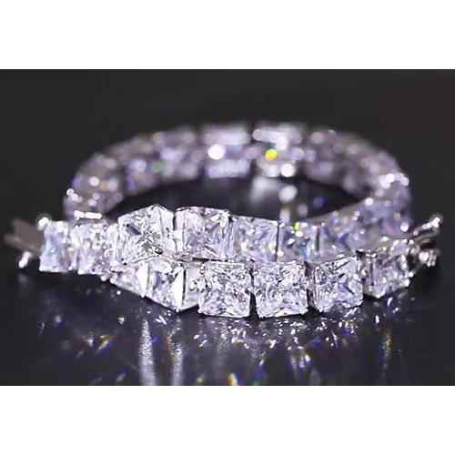 Isabella: Princess .Cut Natural Diamond Tennis Bracelet