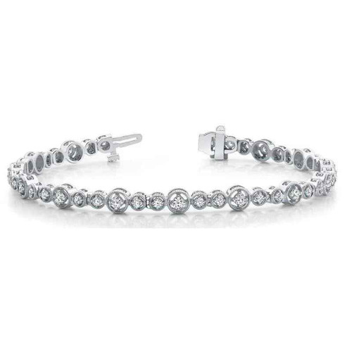 Vienne: Bracelet de tennis de diamant de luxe .4.90t diamant brillant rond