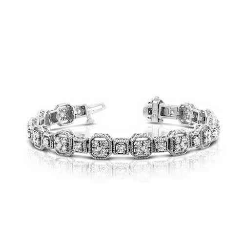 Madrid: utsøkt diamanttennisarmbånd .4.00CT runde strålende diamanter