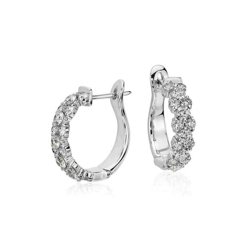 Vienna: Luxury Diamond Hoop Earrings .Hinged Back Design