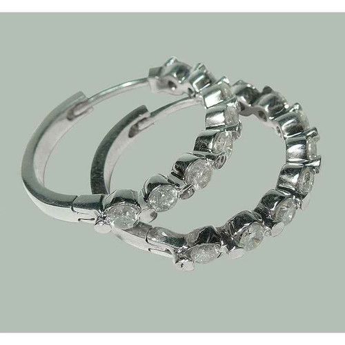 Vienna: Luxury Diamond Hoop Earrings .3.00ct Round Brilliant Diamonds