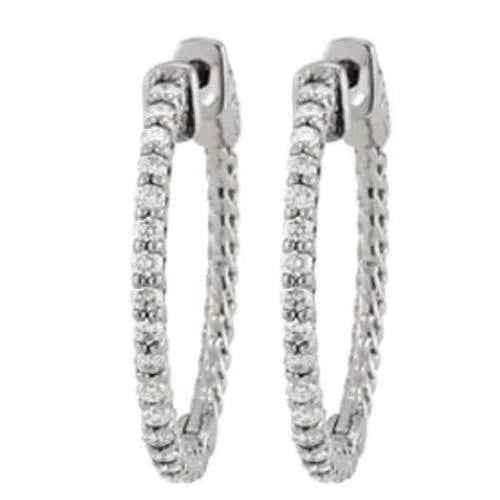 Madrid: Exquisite Diamond Hoop Earrings .1.25ct Round Brilliant Diamonds