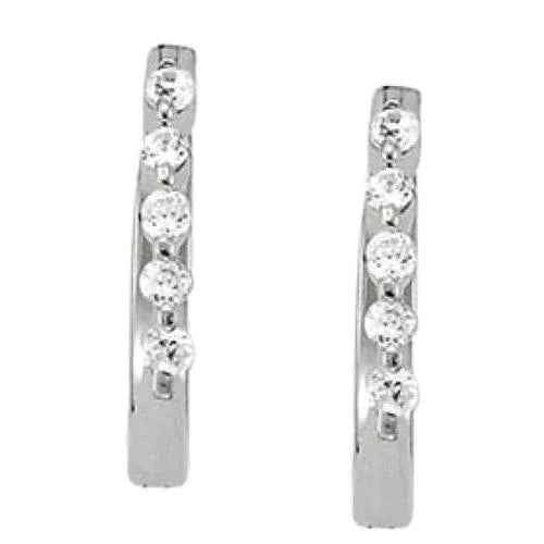 Vienna: Elegant Diamond Hoop Earrings .Brilliant Cut Natural Diamonds