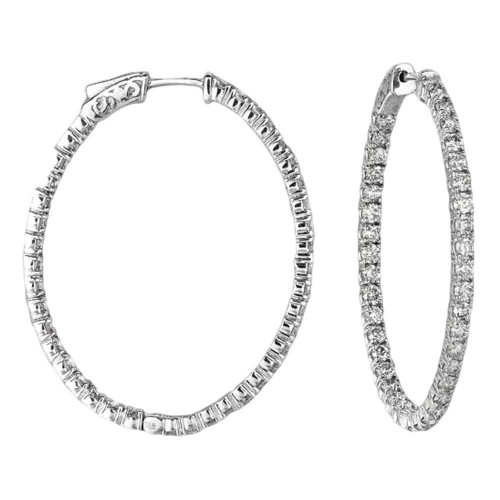 Madrid: Exquisite Diamond Hoop Earrings .5.46ct Natural Round Diamonds