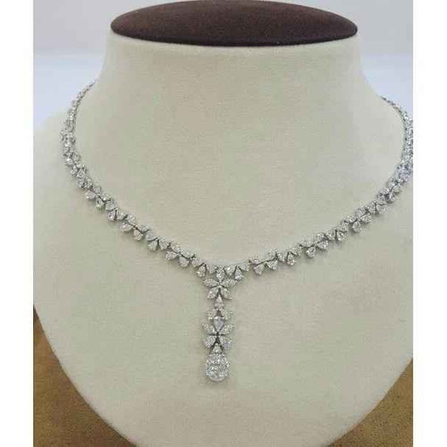 Isabella: Exquisite Diamond Necklace .27ct Pear & Marquise Cut Diamonds