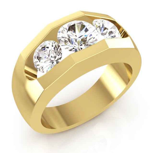 Constantine: Men's 3 .Stone Diamond Ring