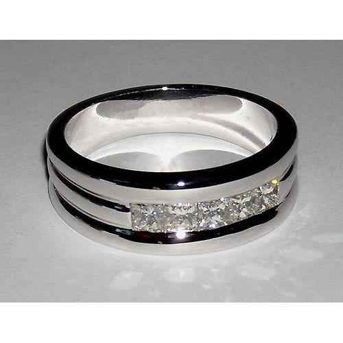 Vienna: Men's Diamond Wedding Band .1.5ct Princess Cut Diamond
