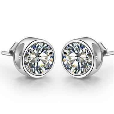 Victoria: Exquisite Solitaire Diamond Stud Earrings .2ct Round Brilliant Diamond