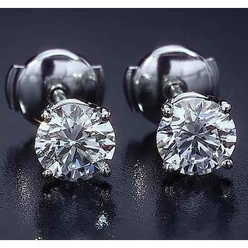 Madrid: Exquisite Diamond Stud Earrings .2.50ct Round Brilliant Diamonds