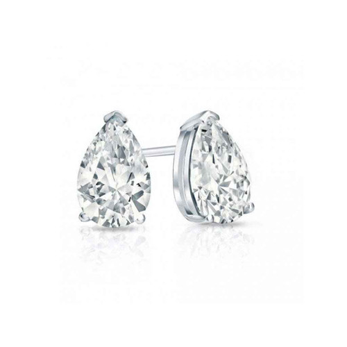 Diana: Exquisite Pear .Cut Diamond Stud Earrings