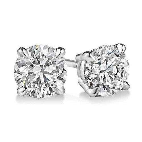Isabella: Luxury Diamond Stud Earrings .4.00ct Round Cut Diamonds