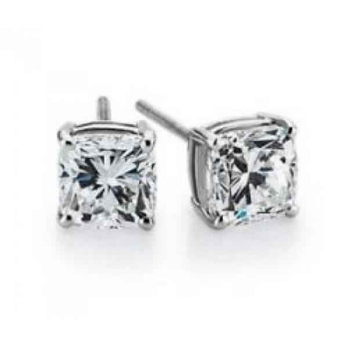 Isabella: Cushion Cut Diamond Stud Earrings .2.00ct Natural Diamonds