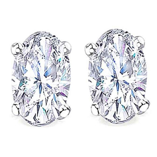Diana: Exquisite Oval Cut Diamond Stud Earrings .2.00ct Total Weight