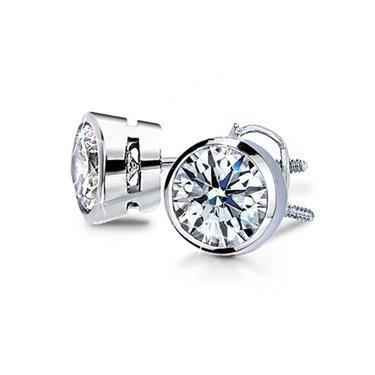 Madrid: Exquisite Bezel .Set Diamond Stud Earrings
