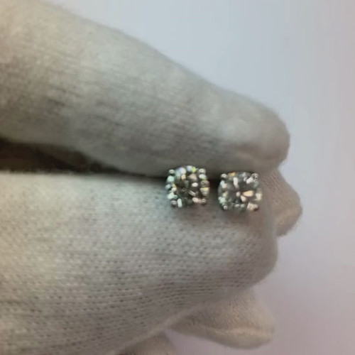 luxury diamond stud earrings, 1.30 carat diamond earrings, G color diamond studs, SI1 clarity diamond jewelry, natural earth-mined diamonds, round brilliant cut diamond earrings, four-prong diamond setting, fine white gold jewelry, 14K gold diamond studs, high jewelry earrings, certified diamond accessories, prestigious diamond earrings, collector’s fine jewelry, sophisticated diamond studs, bespoke diamond earrings