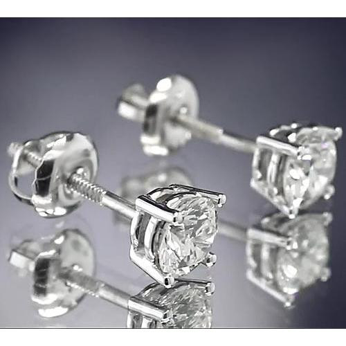 luxury diamond stud earrings, 1.60 carat diamond earrings, natural round diamond studs, G color diamond jewelry, SI1 clarity diamond earrings, fine diamond jewelry, high-end white gold studs, 14K white gold diamond earrings, investment-grade diamond studs, certified diamond earrings, bespoke diamond jewelry, earth-mined diamond earrings, exquisite diamond accessories, classic brilliant cut studs, Diamantohrringe des Sammlers, prestigeträchtiger feiner Schmuck