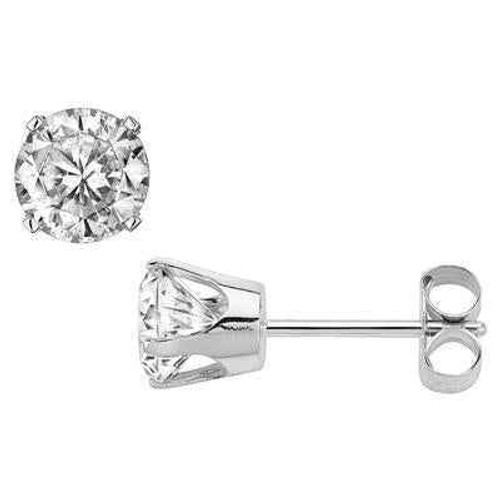 Isabella: Exquisite Diamond Stud Earrings .3.80ct Round Cut Diamonds